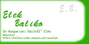 elek baliko business card